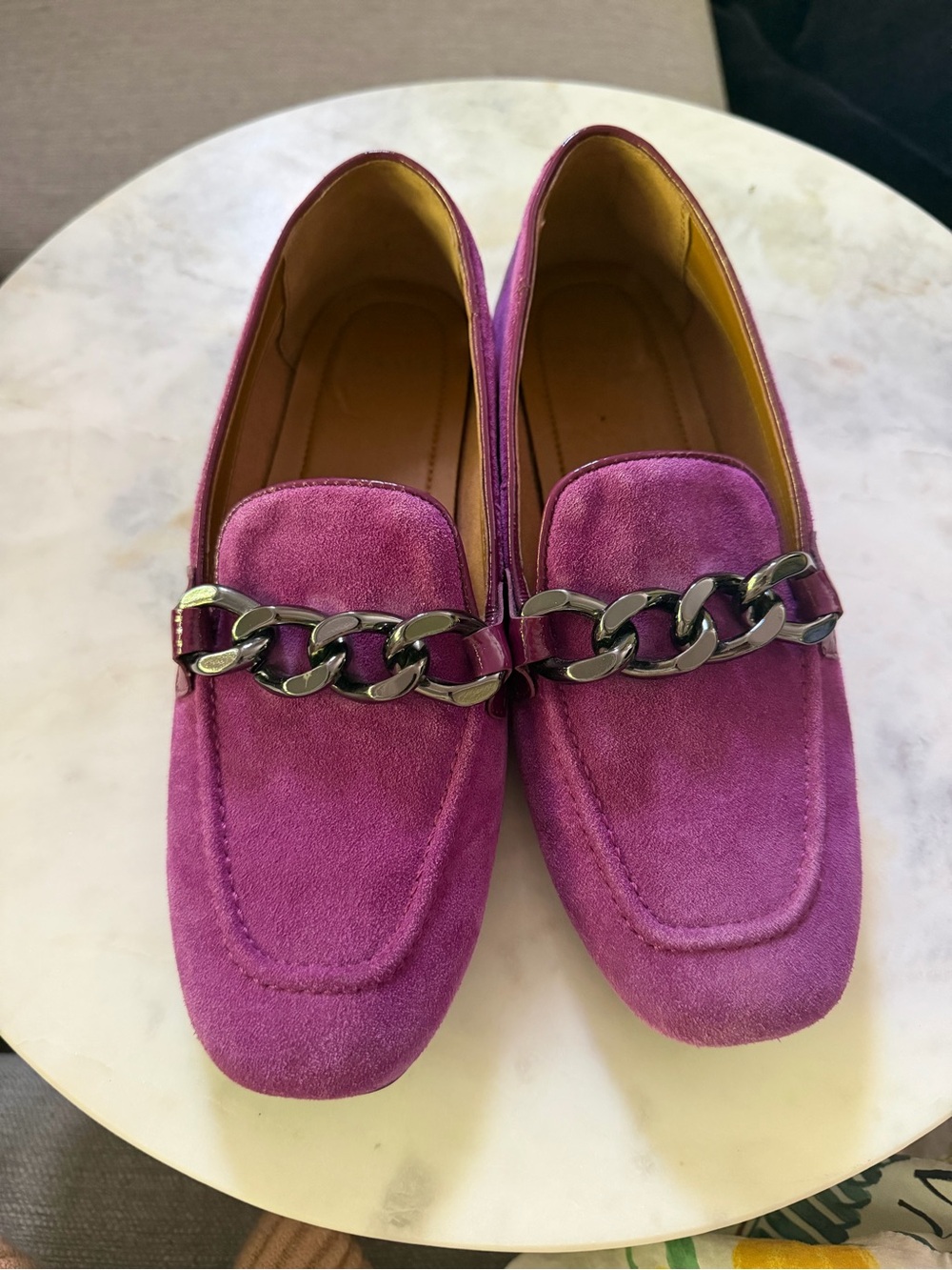 Women’s size 6.5 Donald Pliner Bethany slip on suede loafers purple - Picture 3 of 10